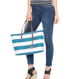 Michael Kors Medium Jet Set Travel Striped Tote